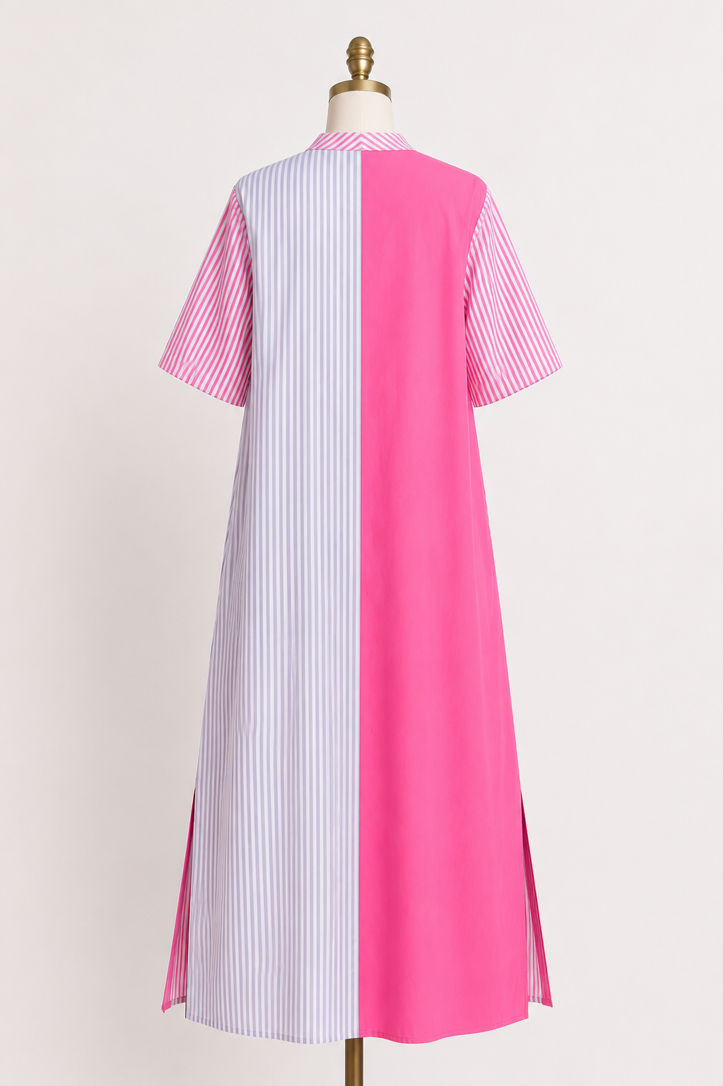 Positano Stripe Colorblock Shirt Maxi Dress