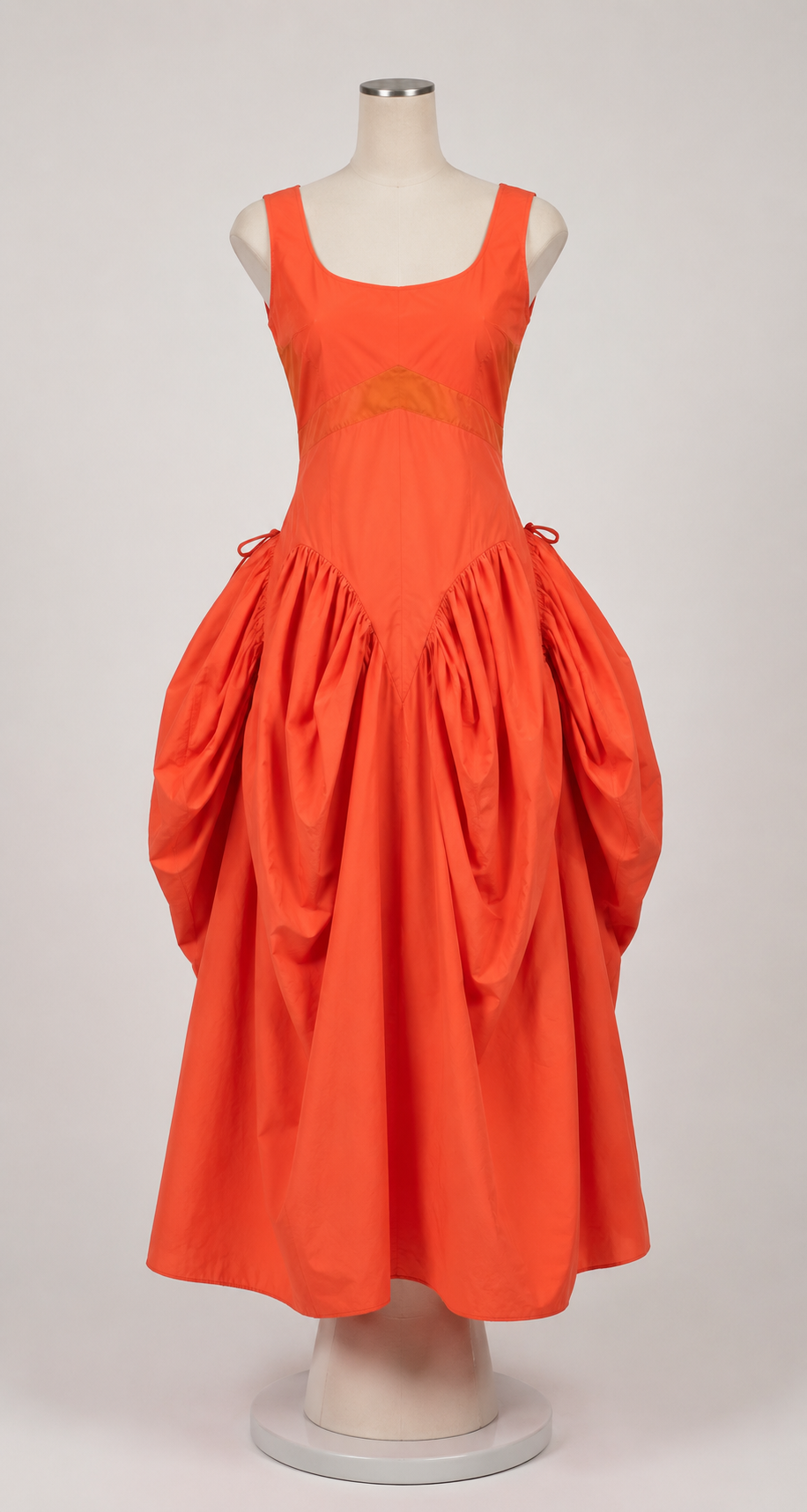 Sculptural Gathered Midi Dress