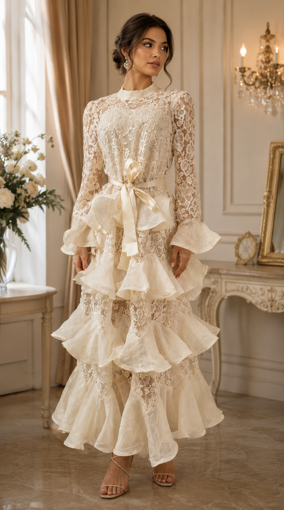 Lace Ruffle Maxi Dress Collection