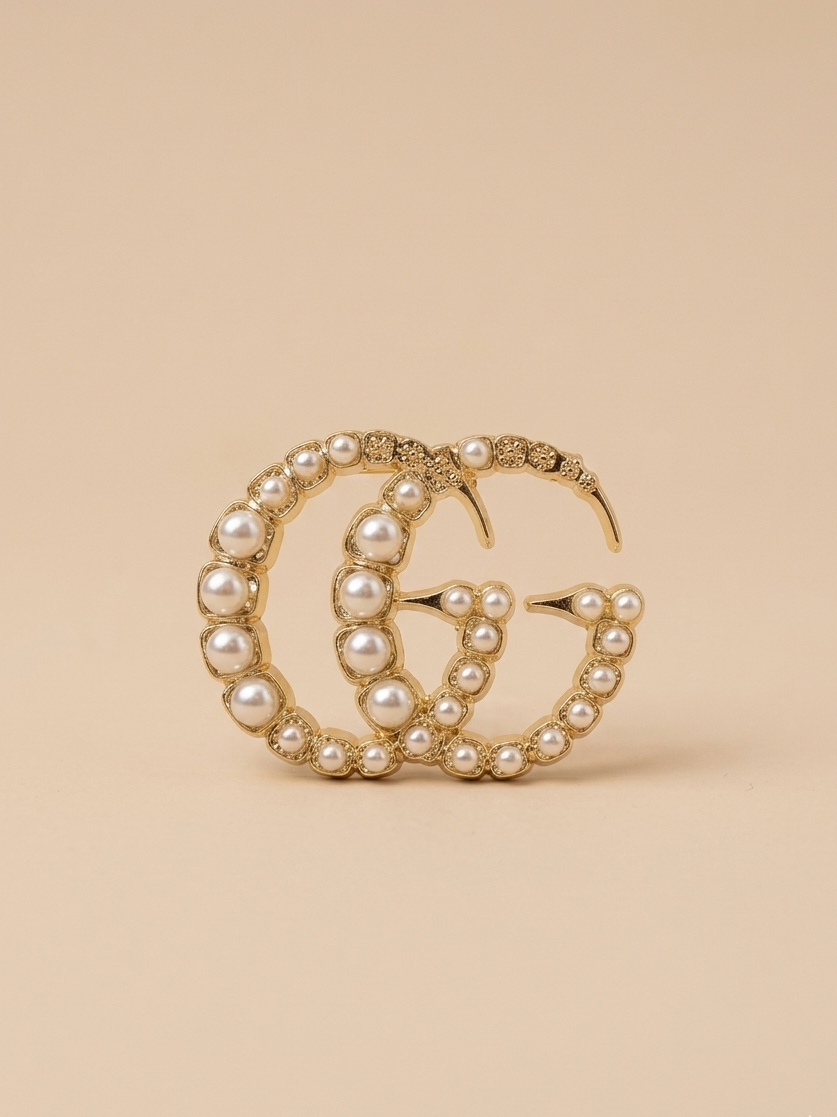 GG Inspired Pearl Brooch