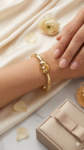 Gold Knot Tie Bangle