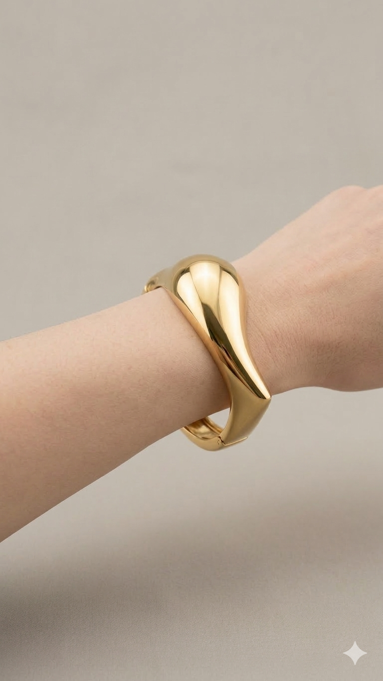 Silver Lunar Cuff Bangle
