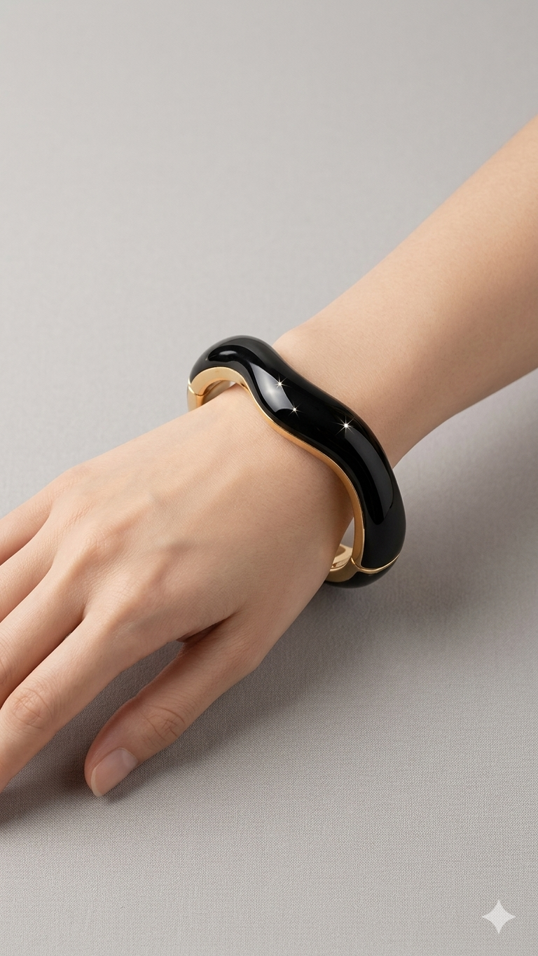 Black Swirled Bangle