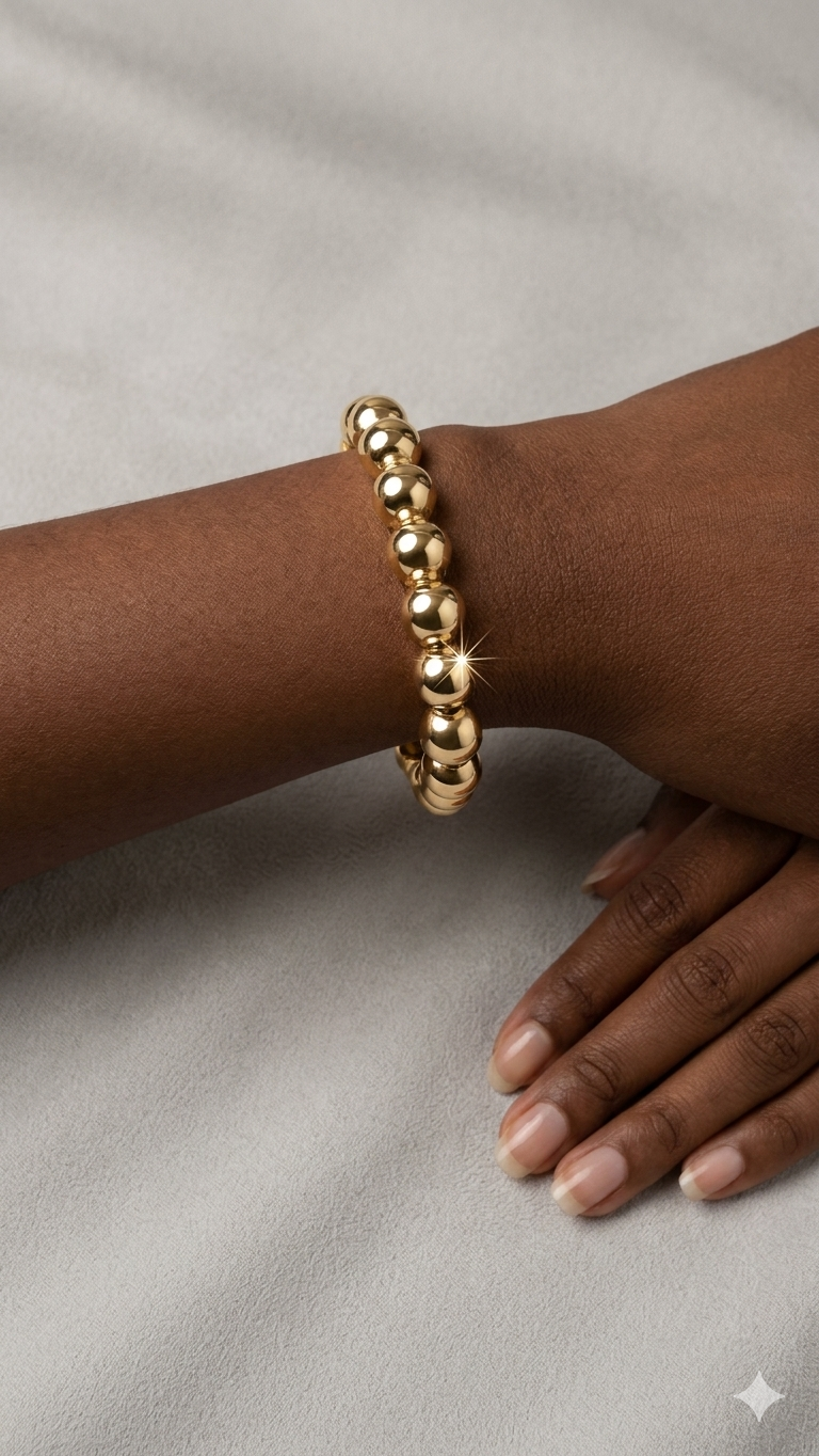 Gold Small Ball Beaded Bracelet