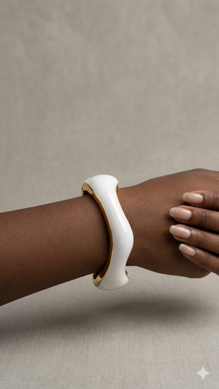 White Swirled Bangle