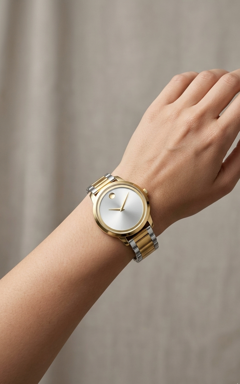 Gold and Silver Quartz Watch