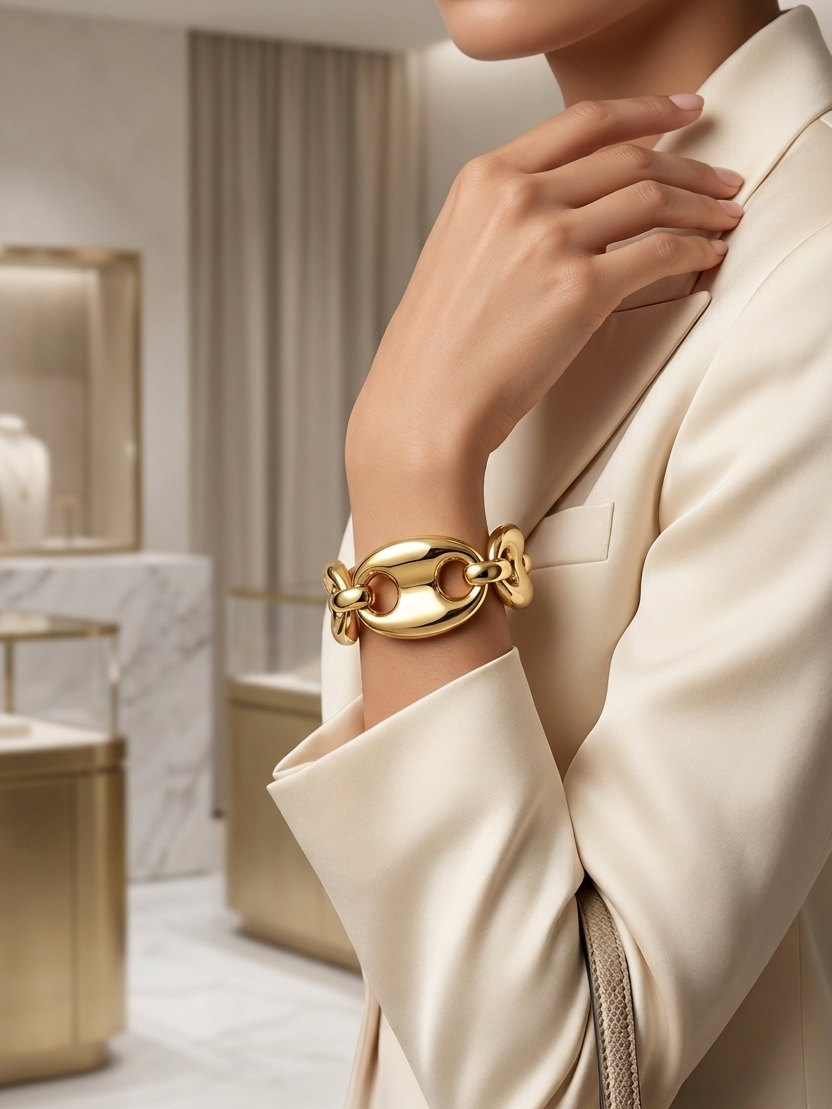 Gold Chunky Chain Effect Bracelet