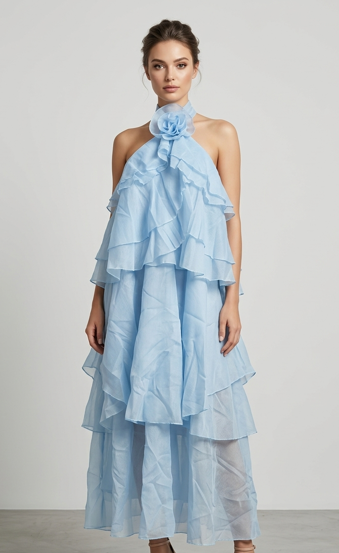 Ruffle Detailed Flowy Dress