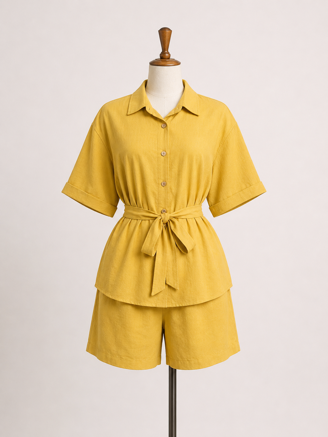 Cotton Belted Lounge Set