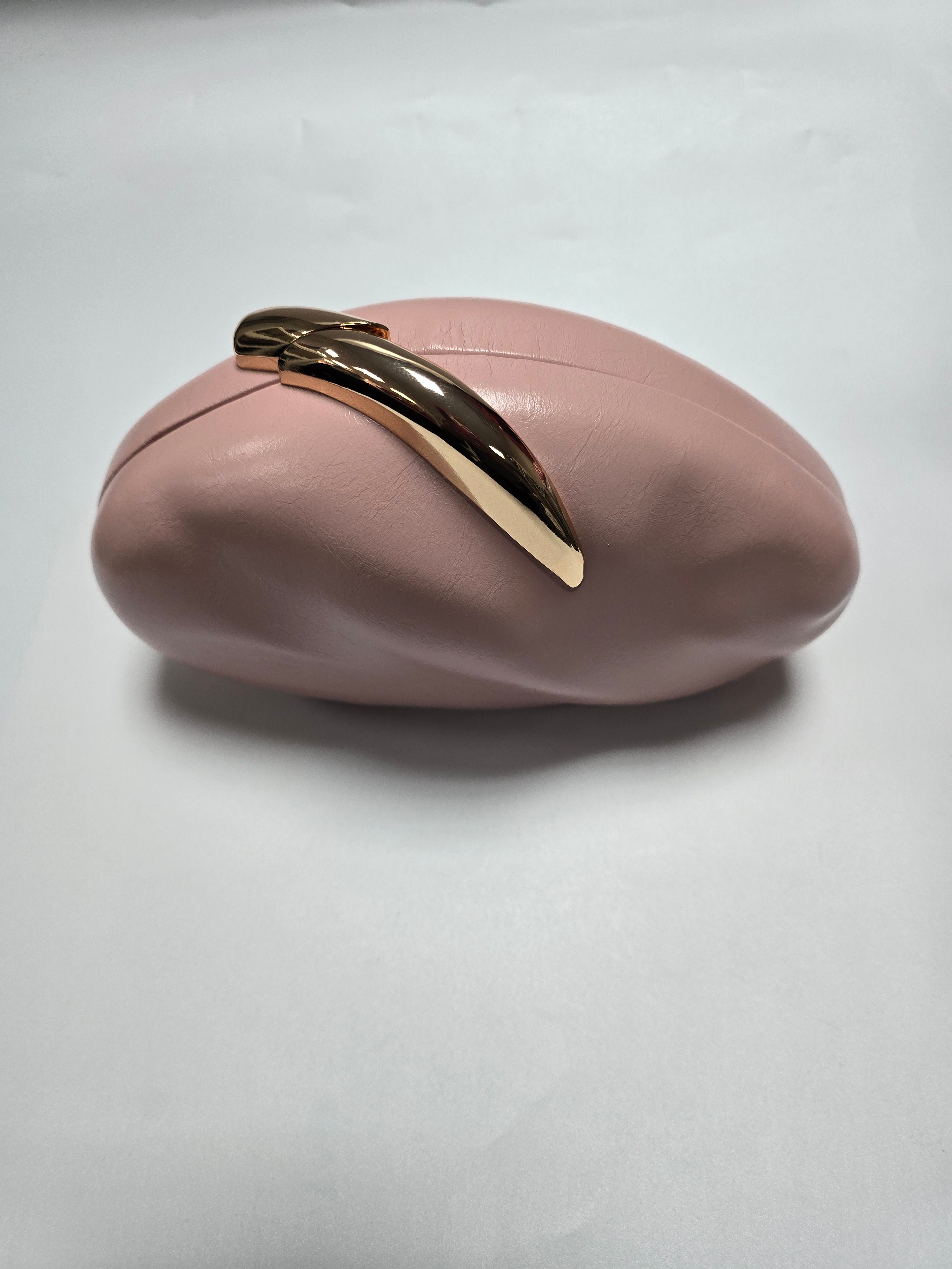 Hard Shell Pink & Gold Clutch