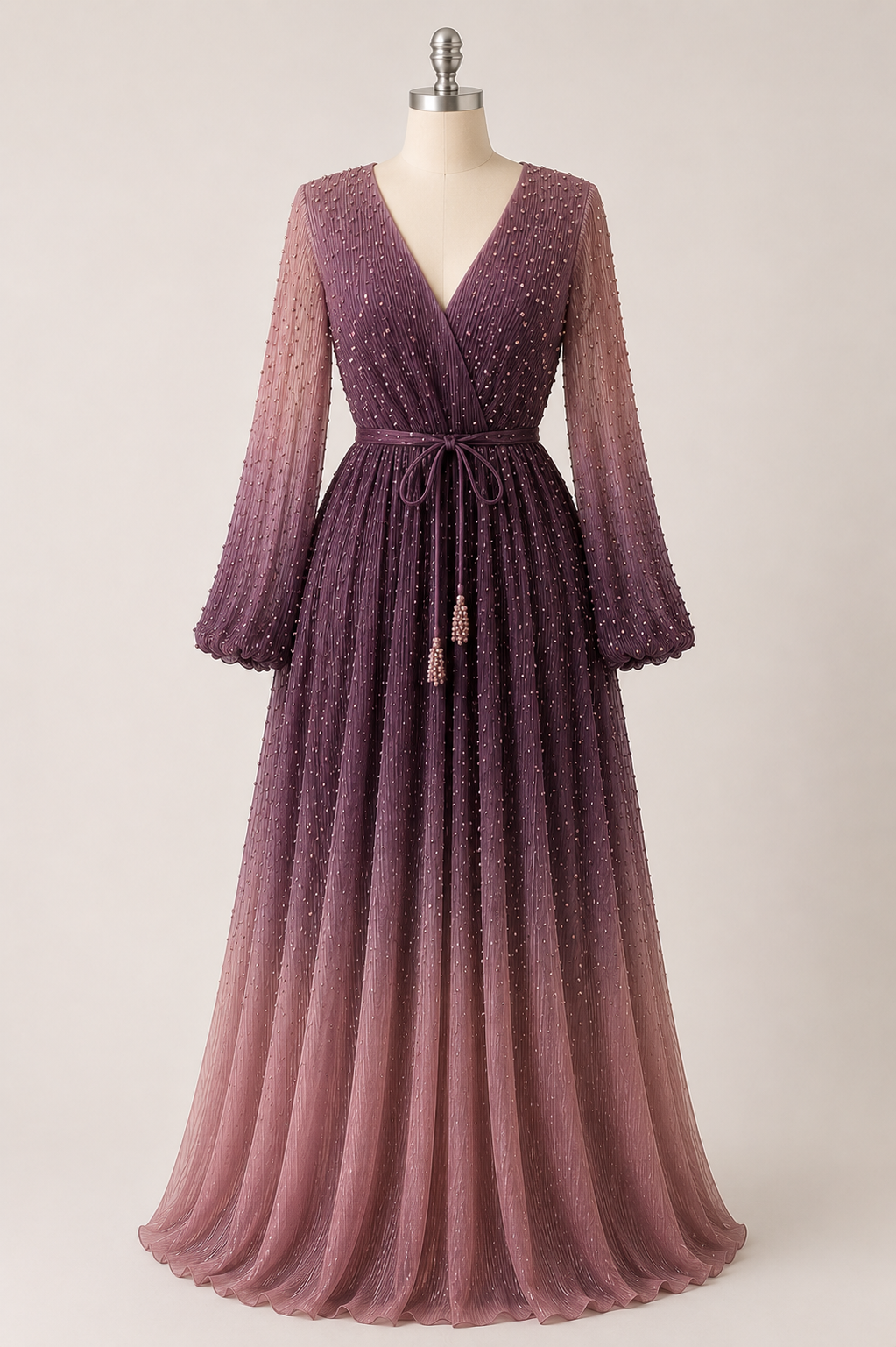 Celestial Ombre Beaded Maxi Dress