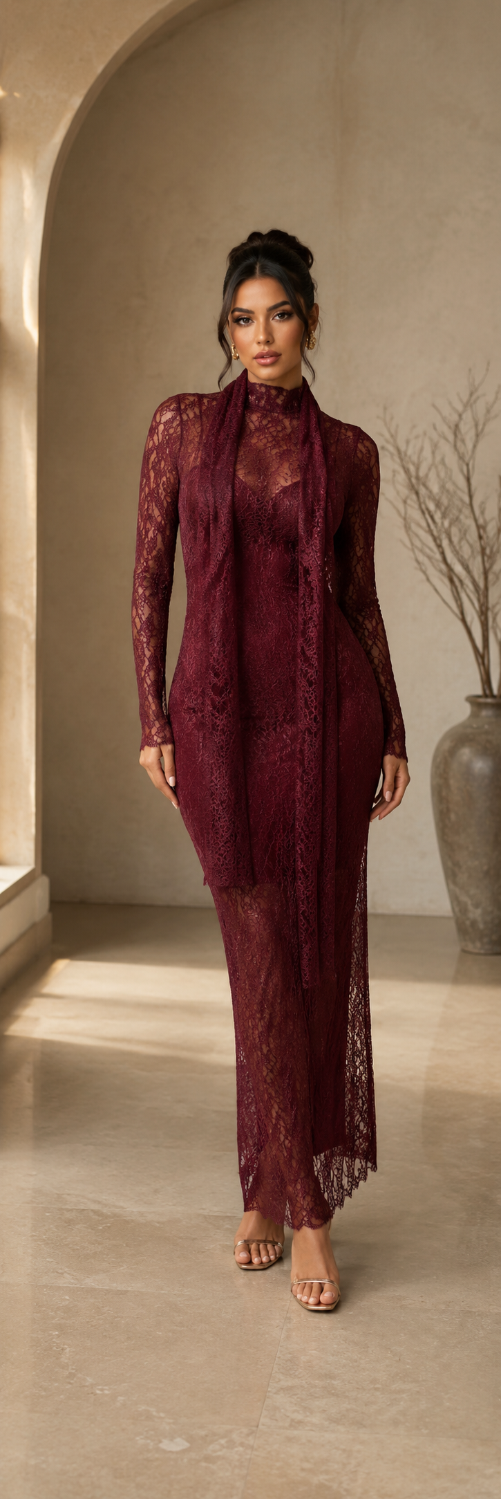 Ethereal Lace Elegance Maxi Dress