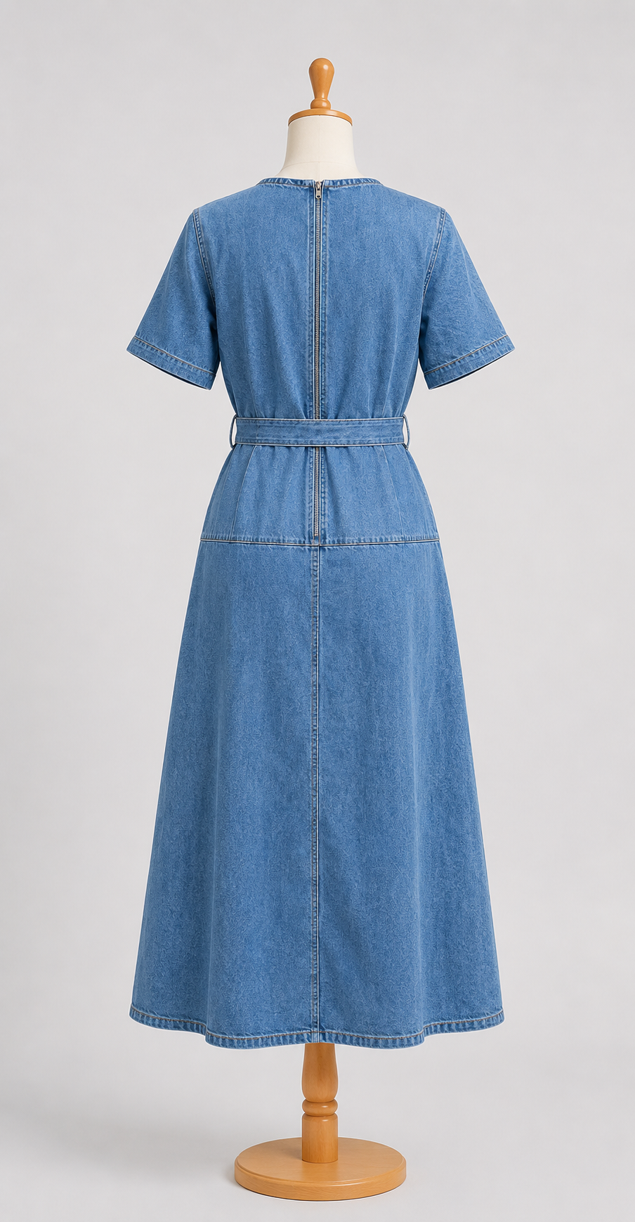 Indie Charm Denim Midi Dress