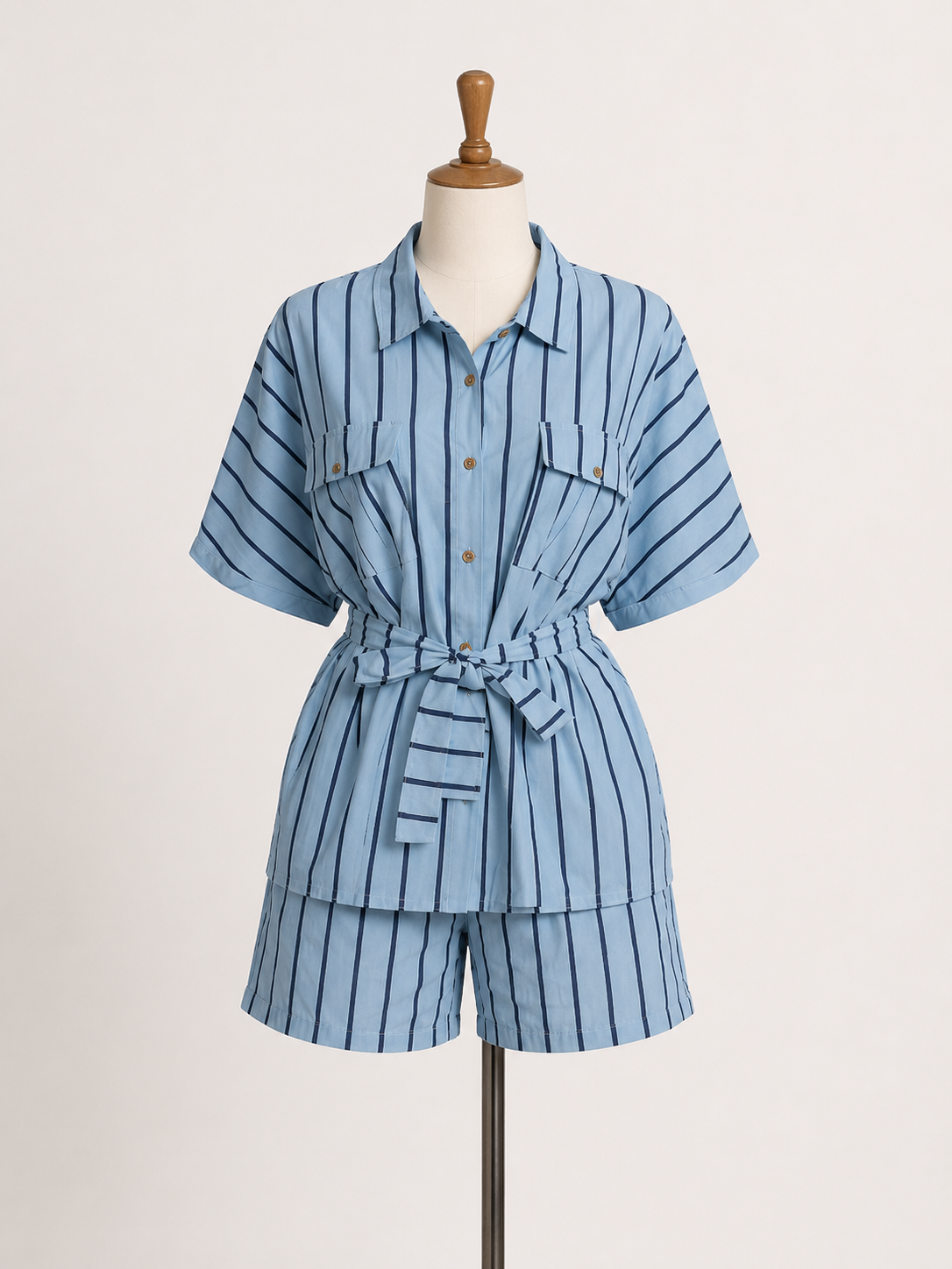 Cotton Belted Lounge Set