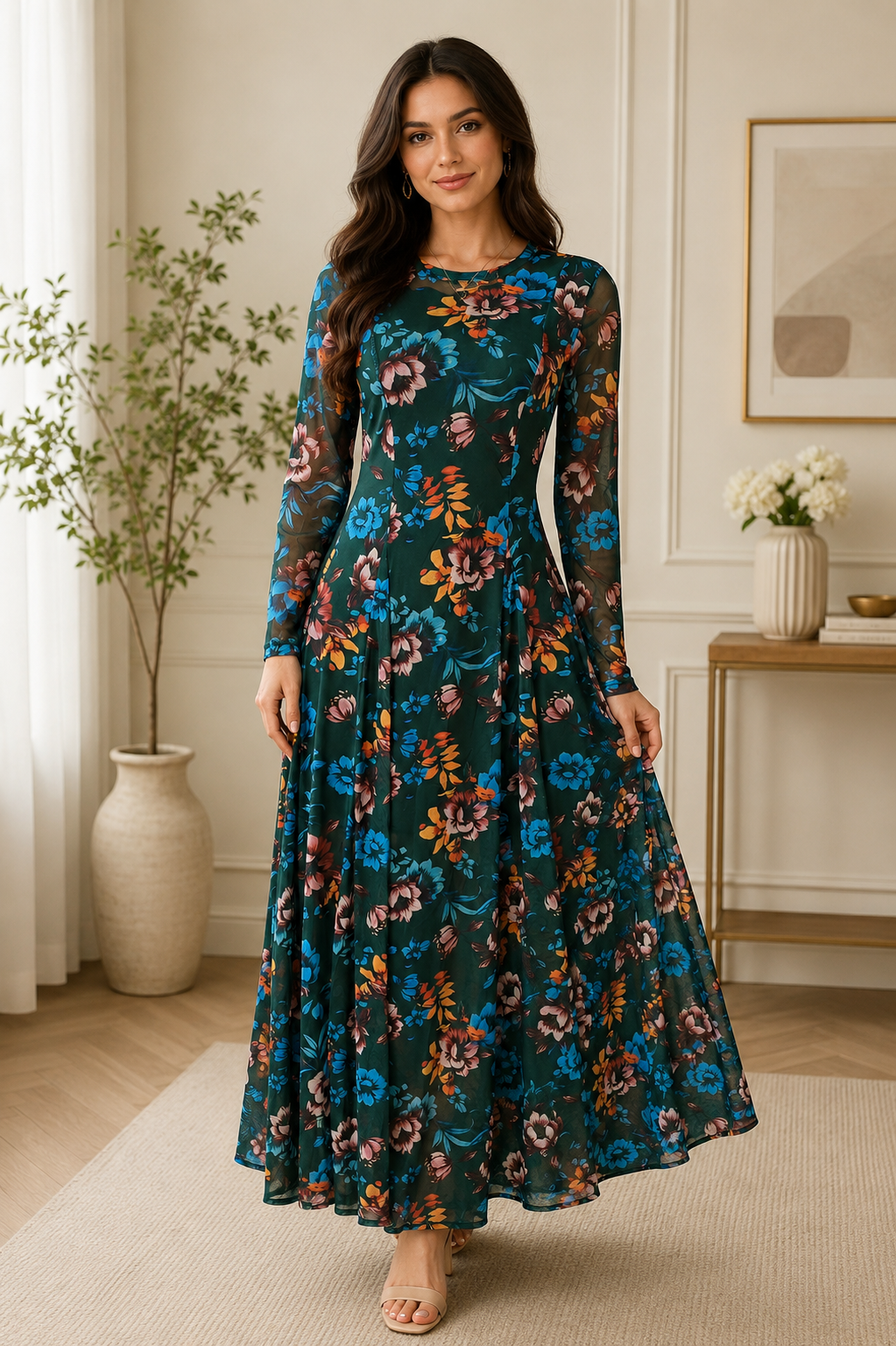 Midnight Bloom Floral Maxi Dress