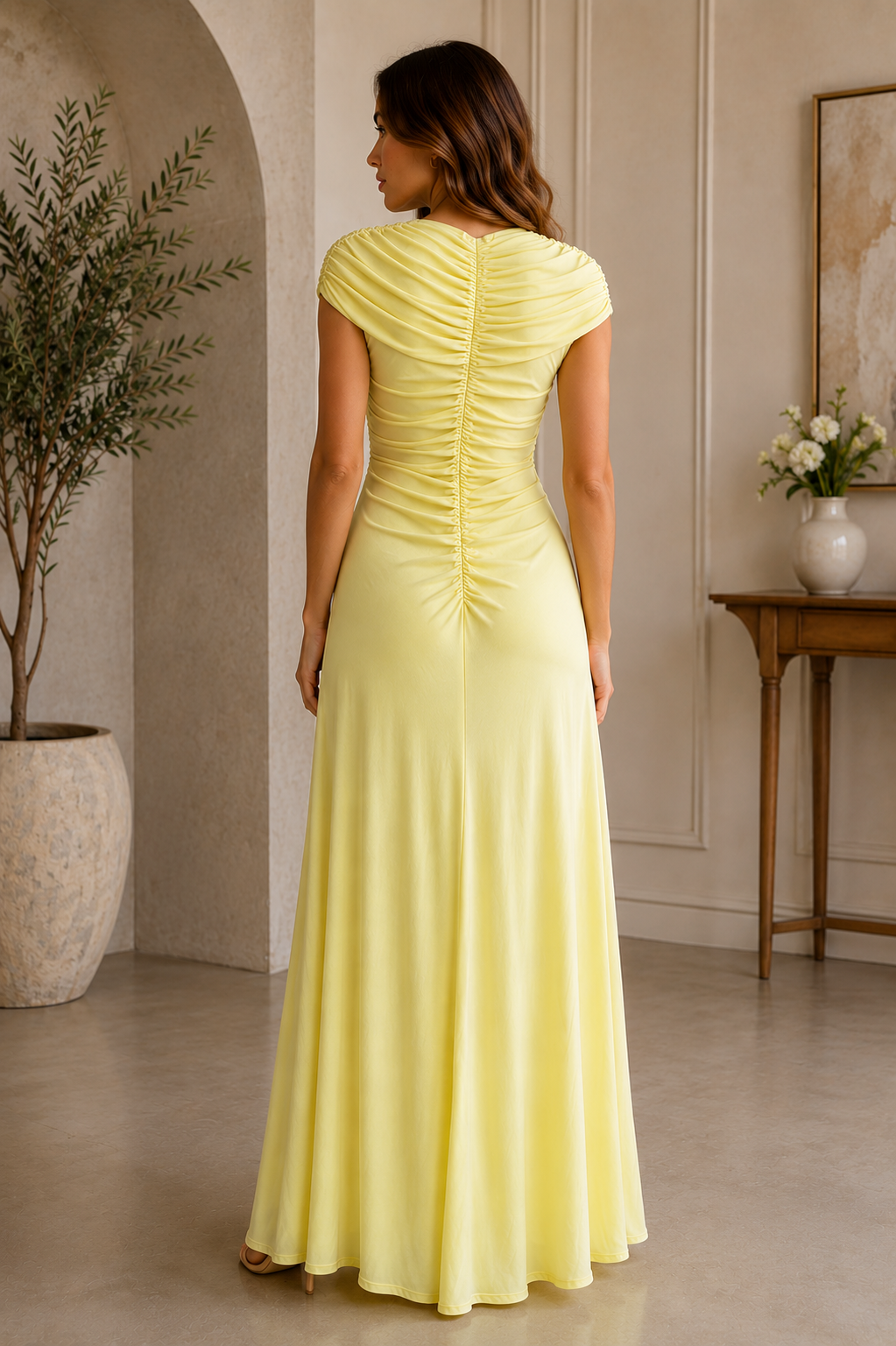 Ruched Maxi Evening Dress Collection