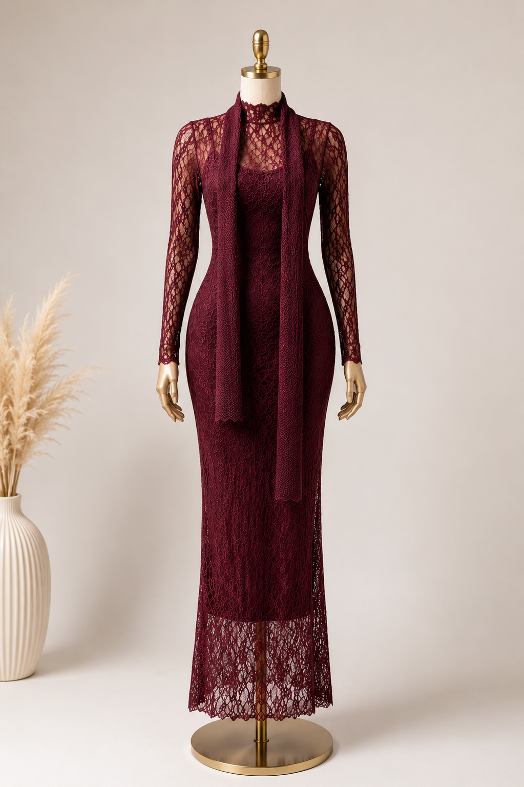 Ethereal Lace Elegance Maxi Dress