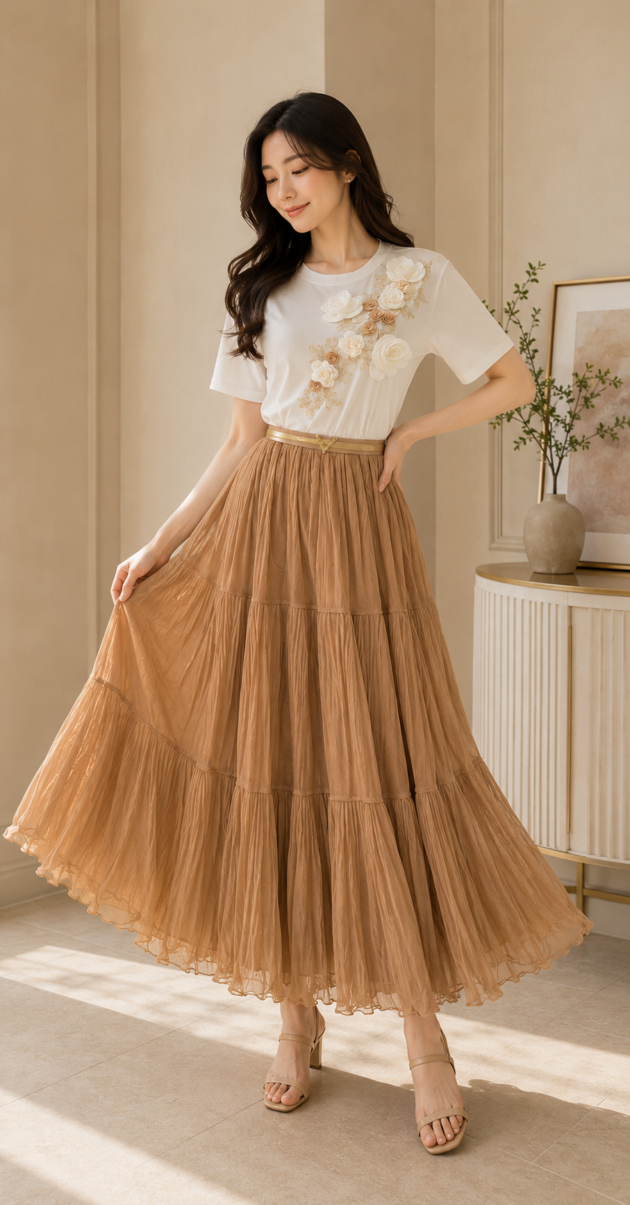Elegant Embellished Occasion-wear Collection - Floral Embroidery & Organza Skirt Sets