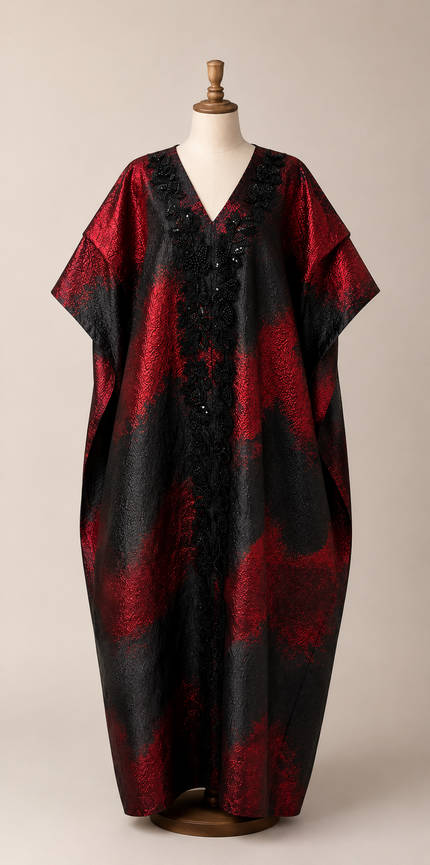 Midnight Gold Metallic Kaftan Dress