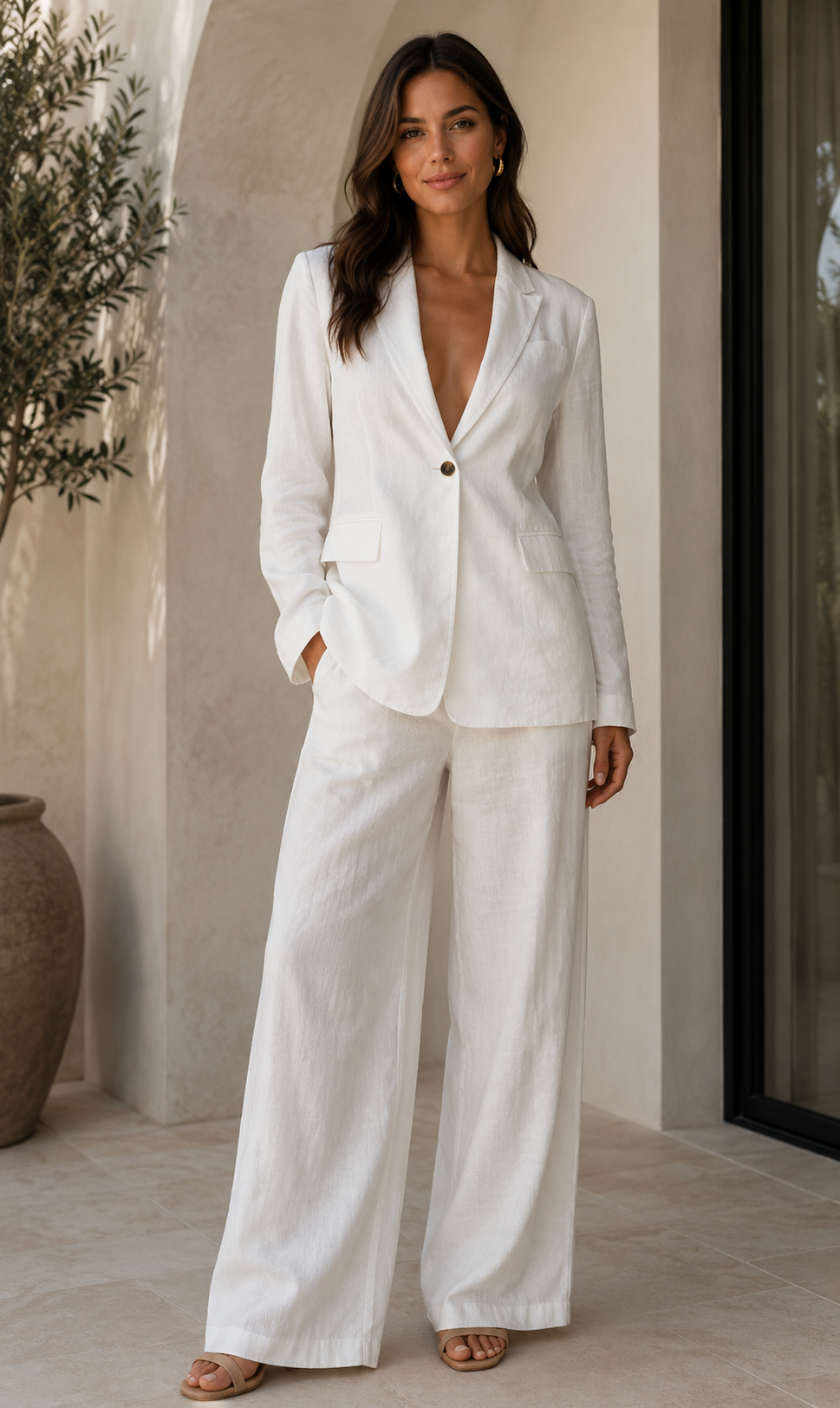 Linen Tailored Suit Set