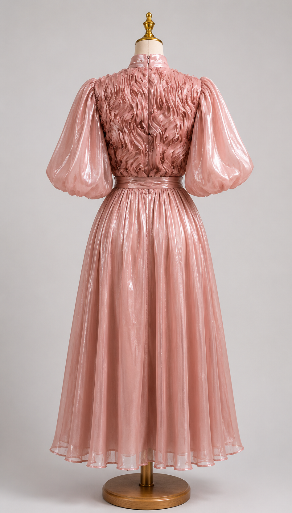 Elegant Ruffle Detail Organza Midi Dress Collection
