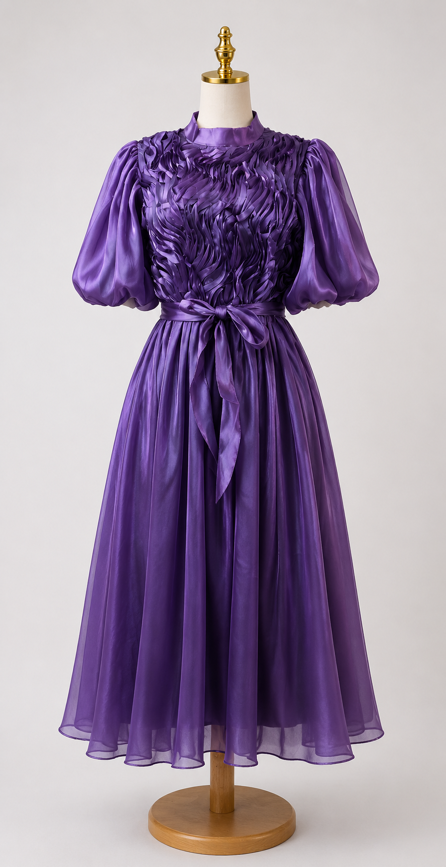 Elegant Ruffle Detail Organza Midi Dress Collection