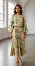 Long Floral Leaf Dress