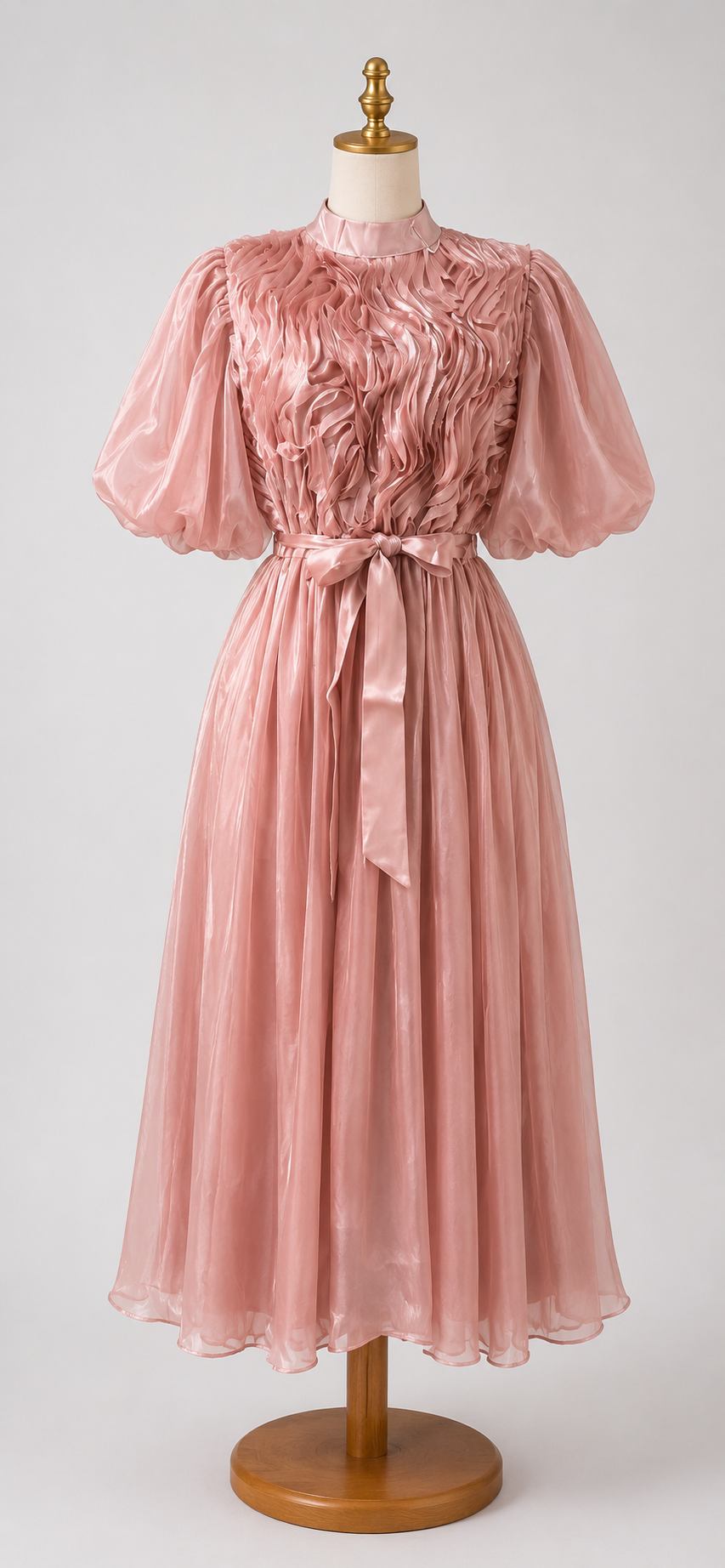 Elegant Ruffle Detail Organza Midi Dress Collection