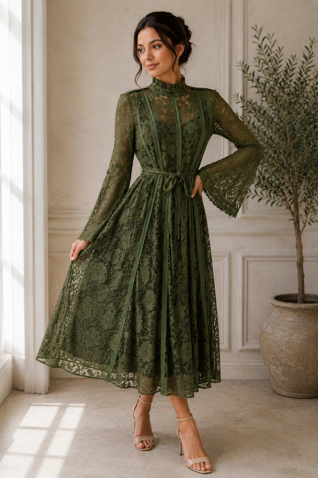 Timeless Vintage Lace Midi Dress