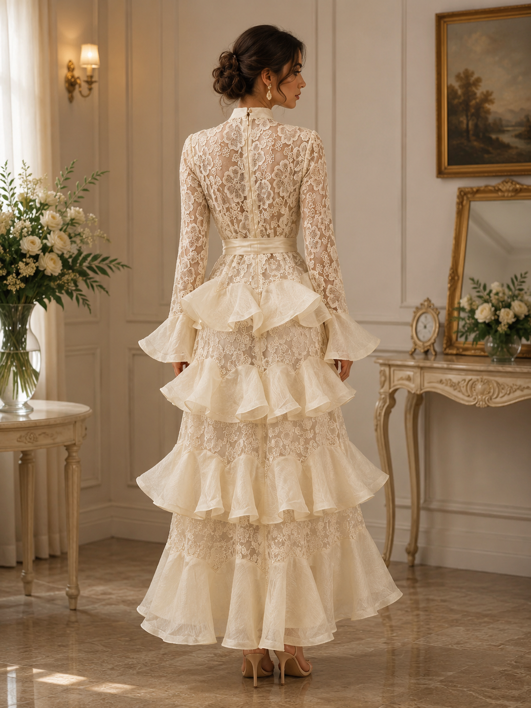Lace Ruffle Maxi Dress Collection