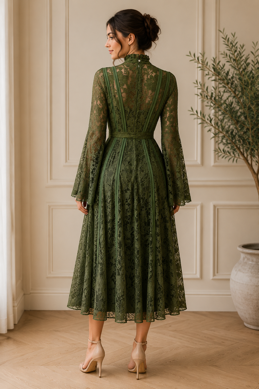 Timeless Vintage Lace Midi Dress
