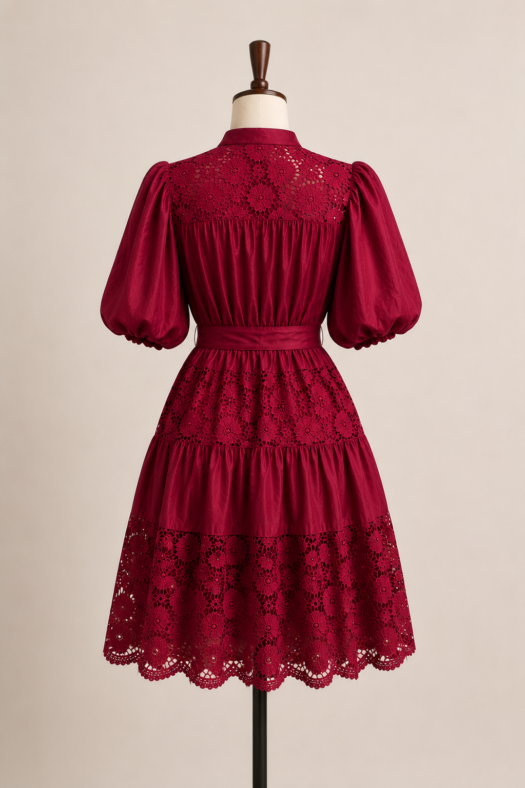 Savannah Lace Puff Sleeve Mini Dress