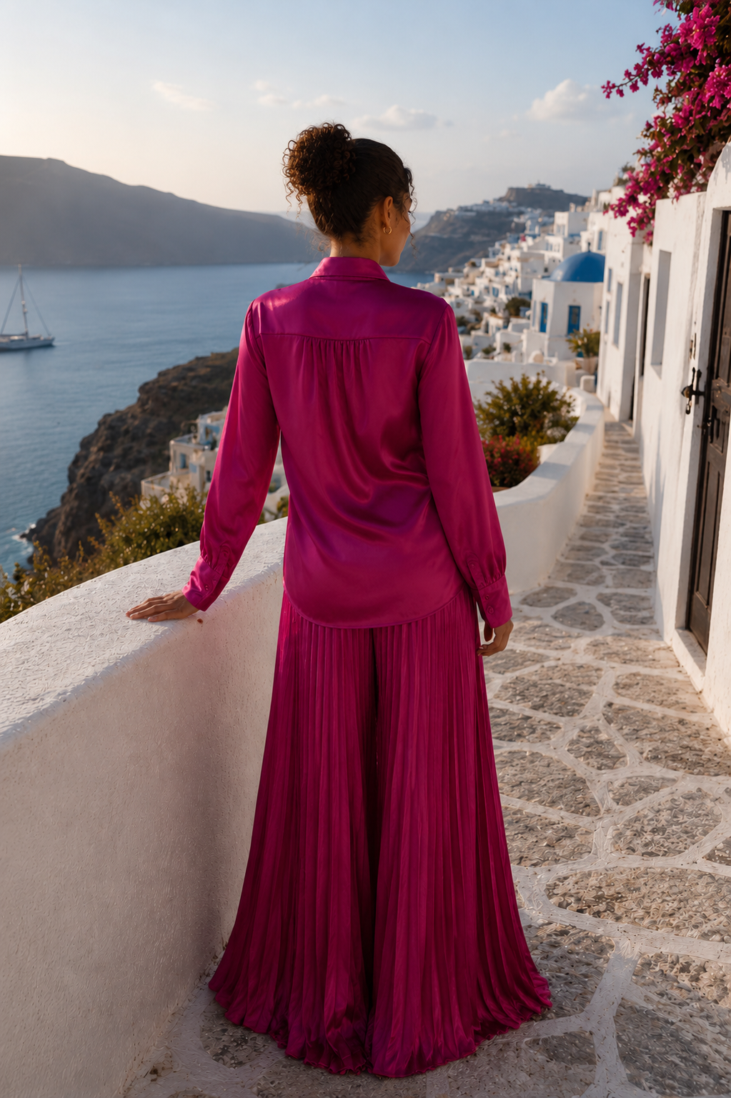 The Santorini Satin Bow Maxi 2 Piece Set