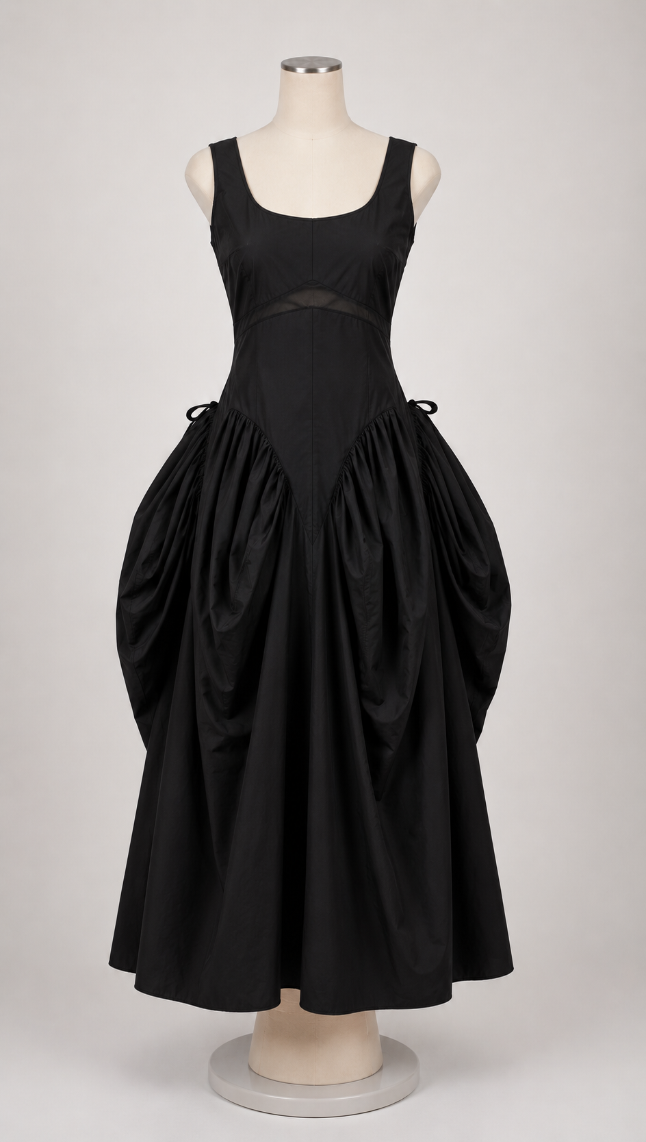 Sculptural Gathered Midi Dress