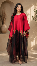 Crimson Ember Silk Kaftan