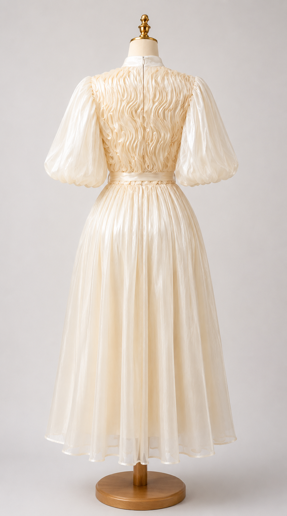 Elegant Ruffle Detail Organza Midi Dress Collection