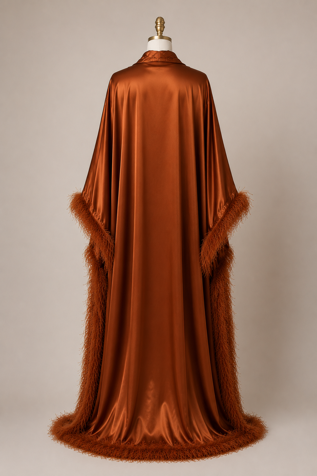 Azure Feather Trim Luxury Kaftan
