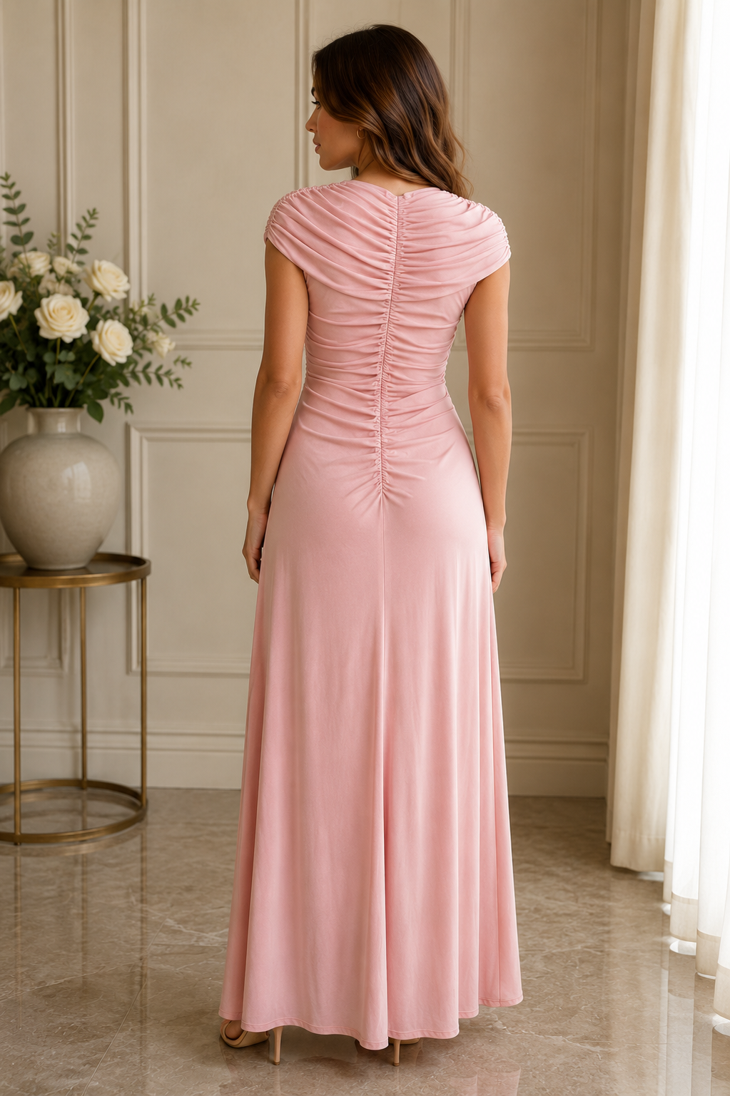 Ruched Maxi Evening Dress Collection