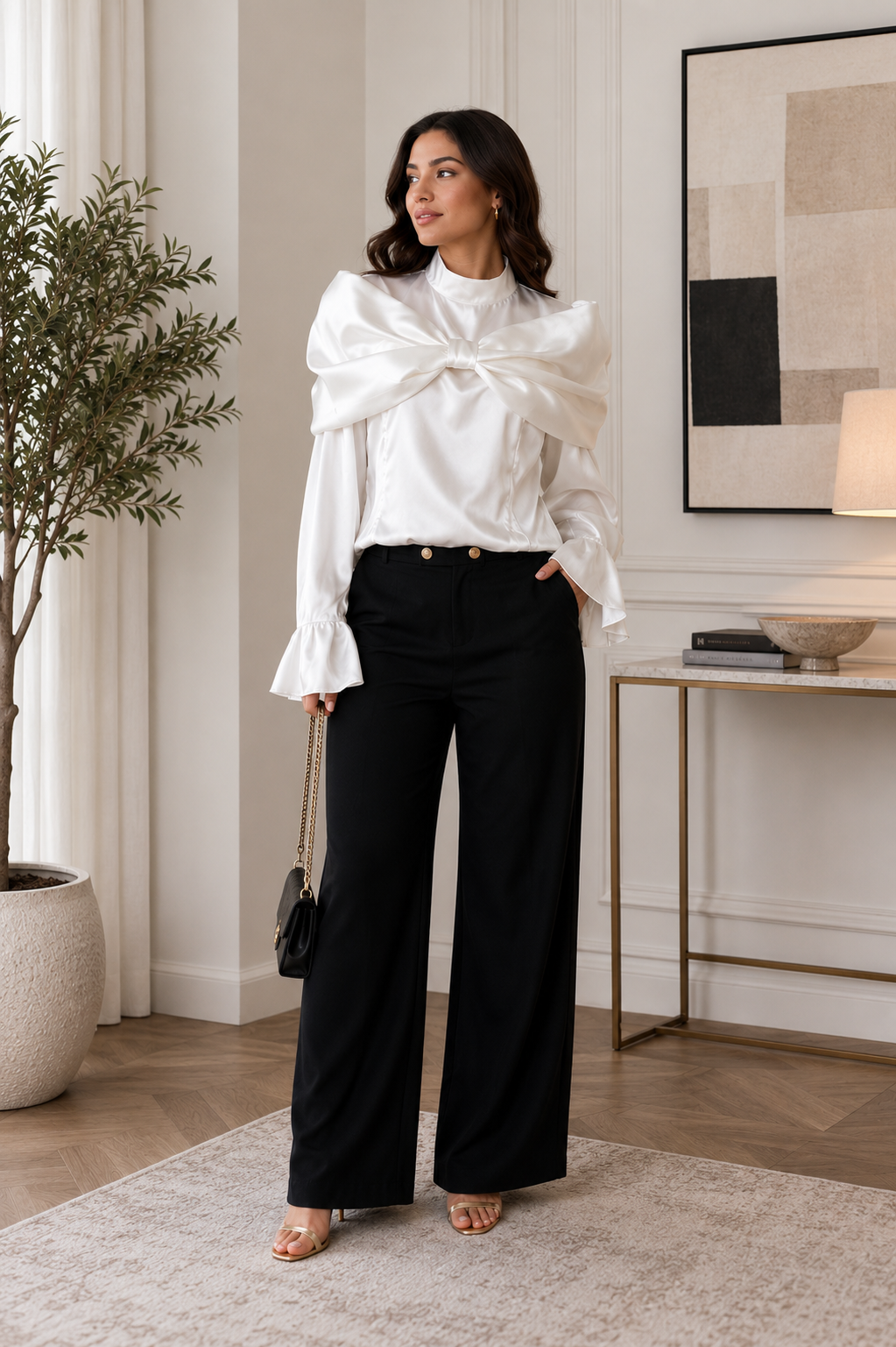 Statement Bow Satin Co-Ord Set
