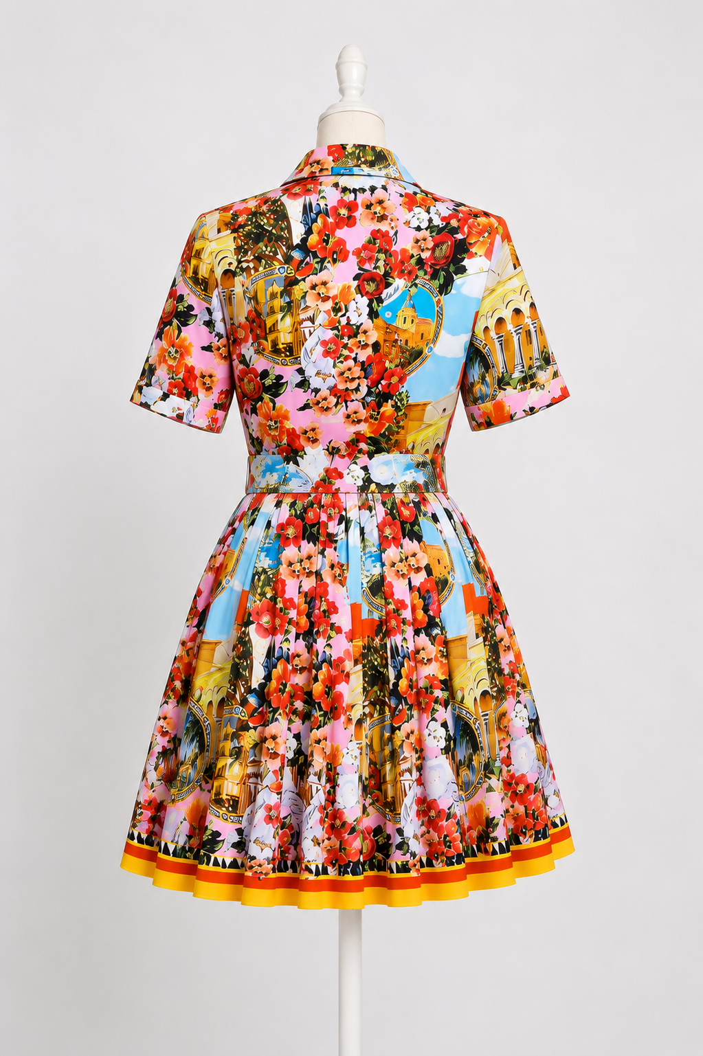 Vibrant Floral Shirt Dresses - Mediterranean & Botanical Print Collection
