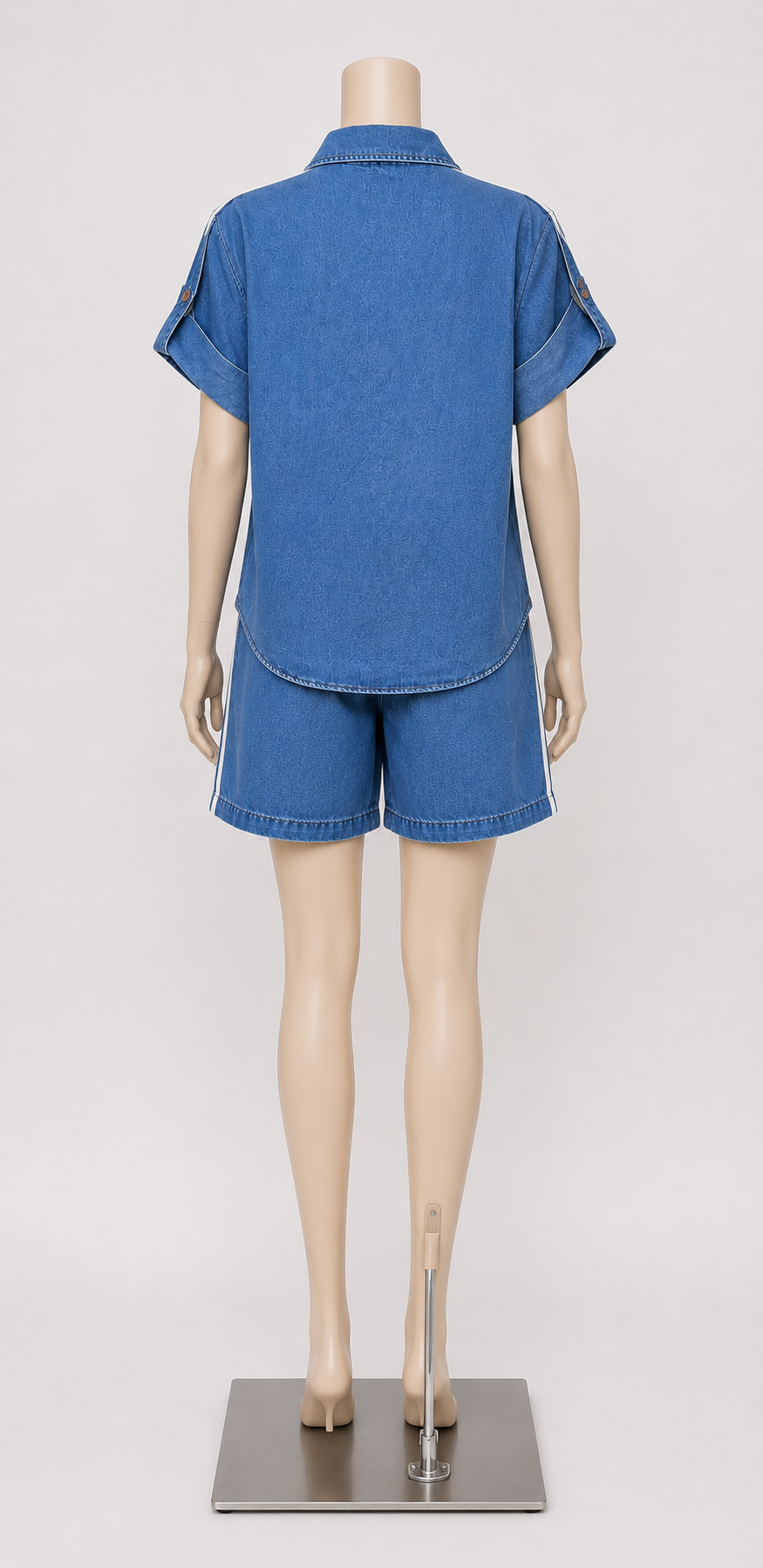 Denim Zip Front Co-Ord Short Set