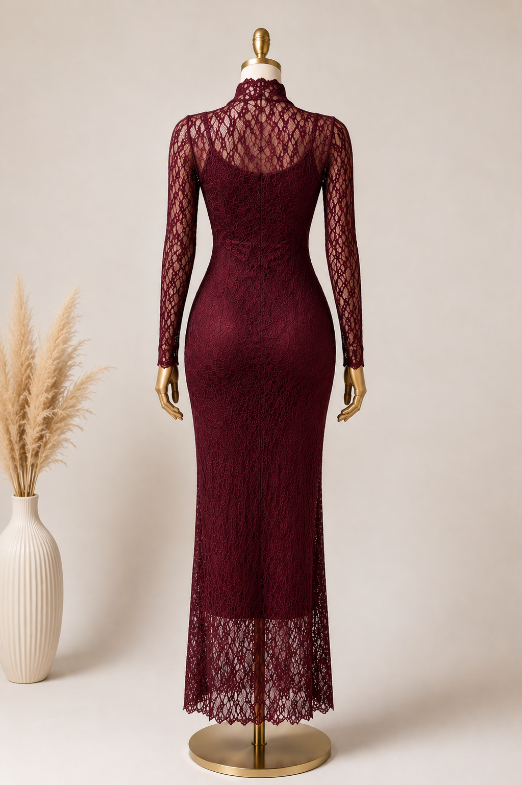 Ethereal Lace Elegance Maxi Dress