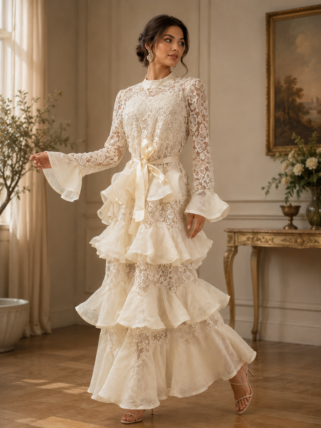 Lace Ruffle Maxi Dress Collection