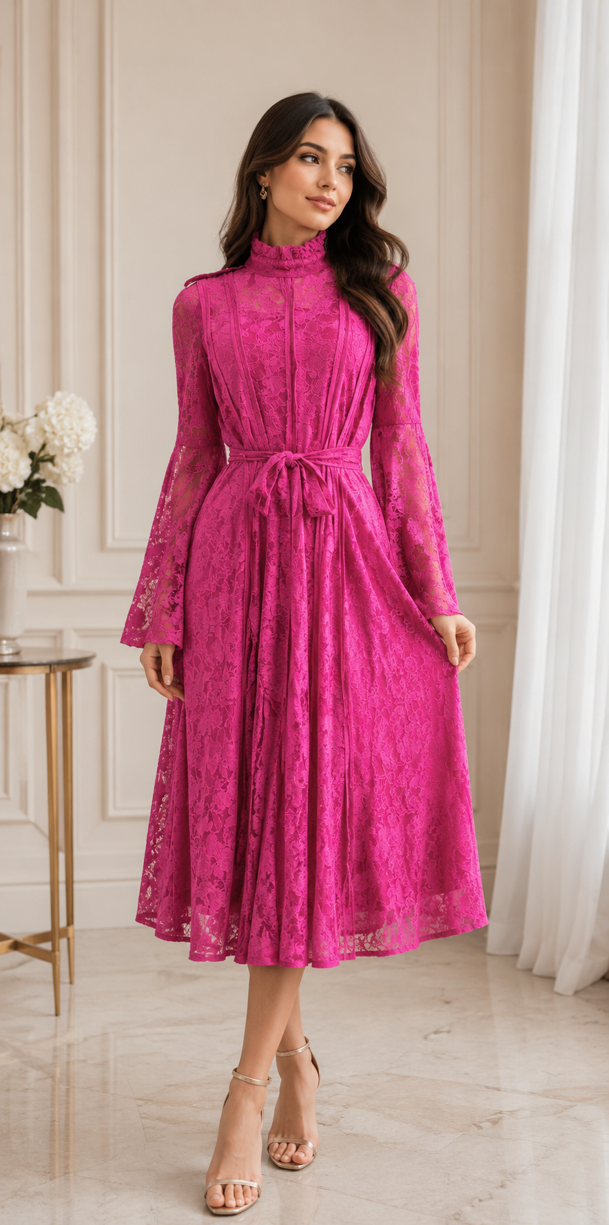 Timeless Vintage Lace Midi Dress