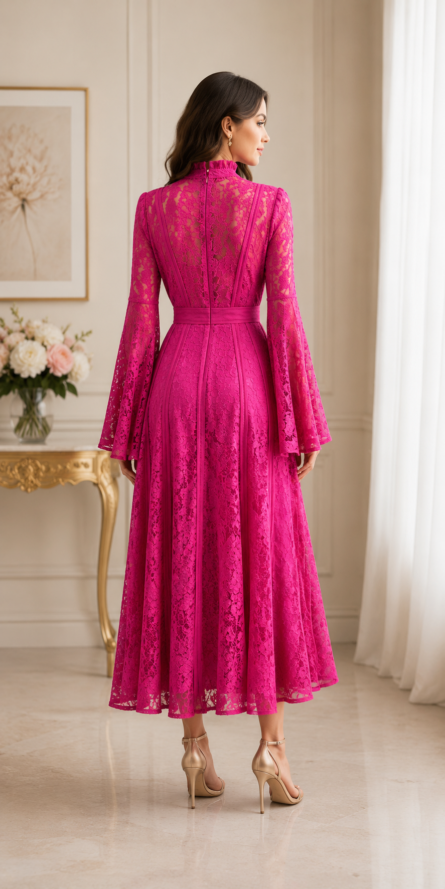 Timeless Vintage Lace Midi Dress