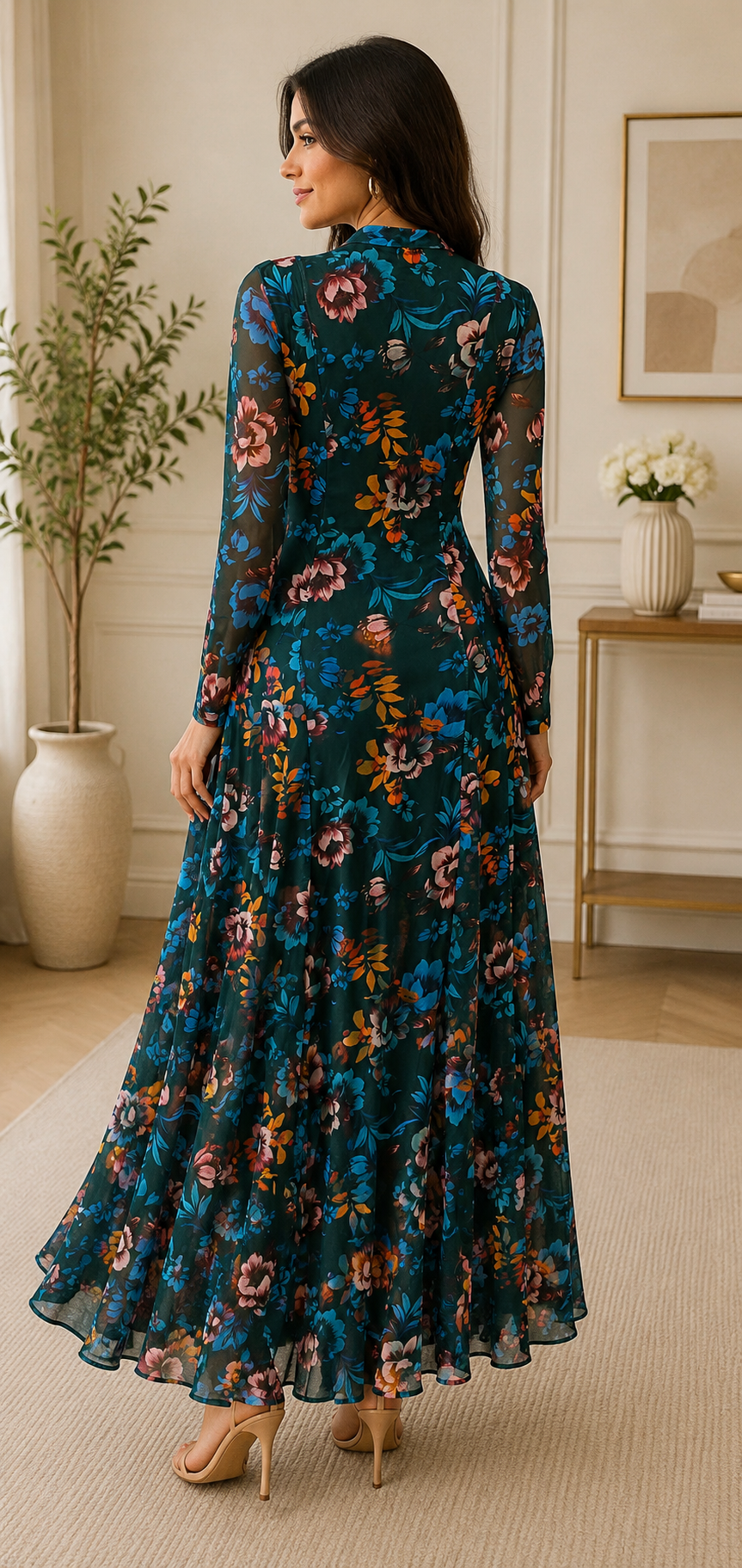 Midnight Bloom Floral Maxi Dress