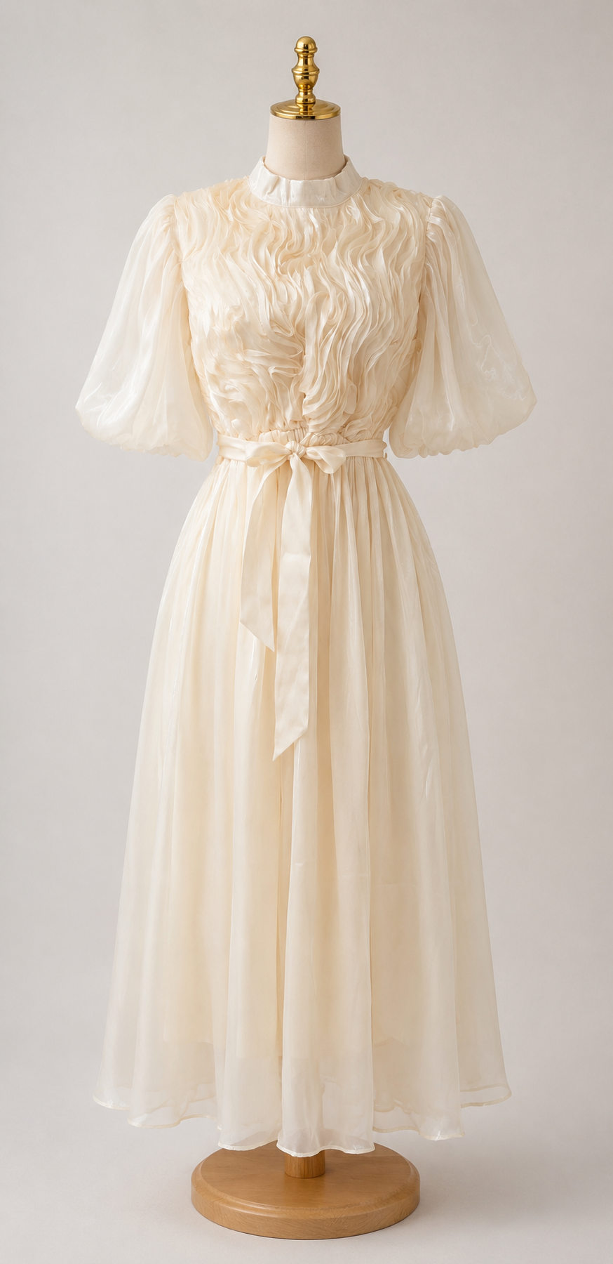 Elegant Ruffle Detail Organza Midi Dress Collection