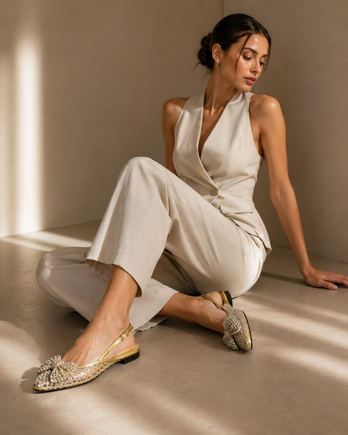 Elegant Embellished Slingback Flats