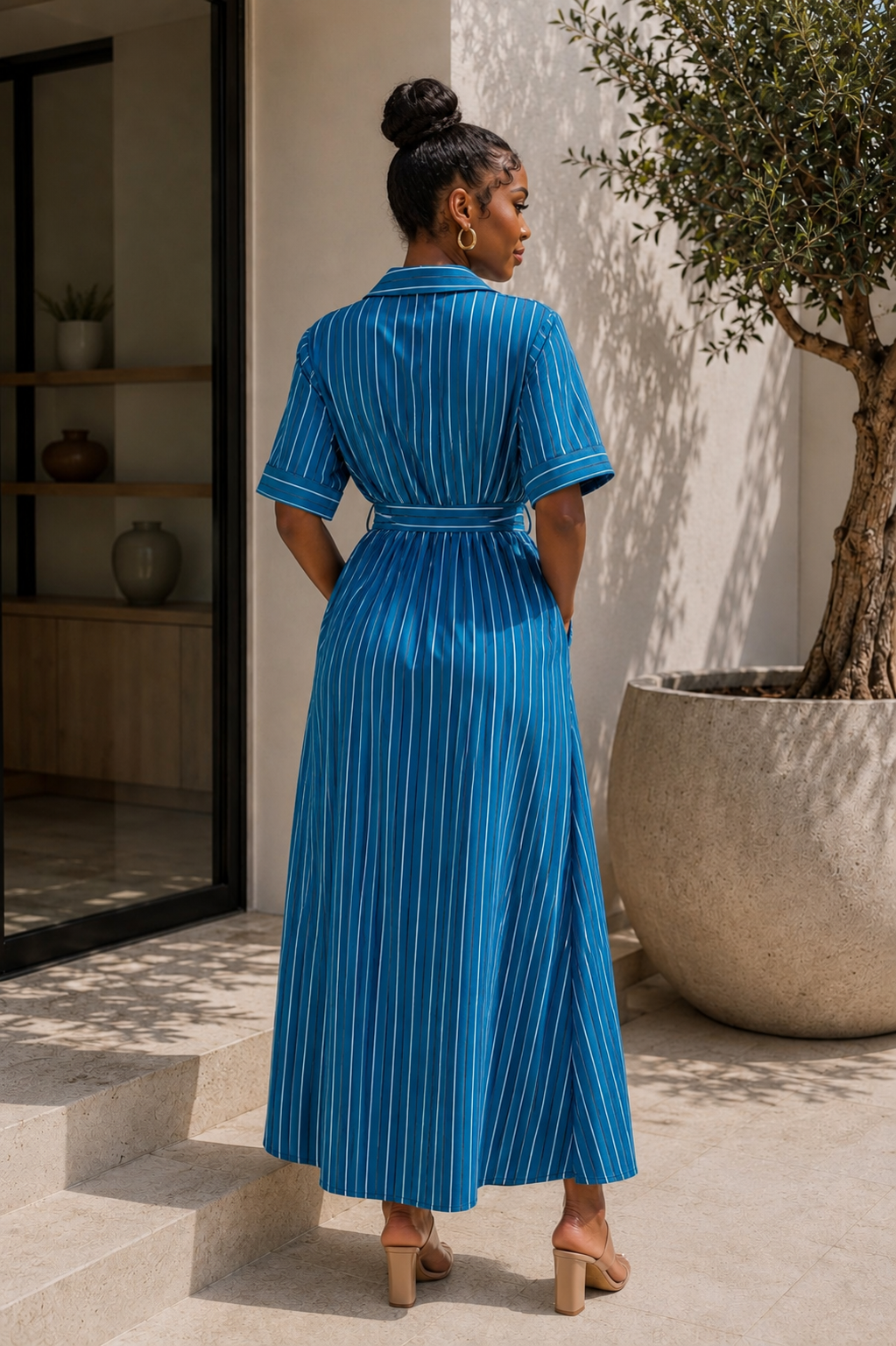 The Amalfi Stripe Shirt Dress