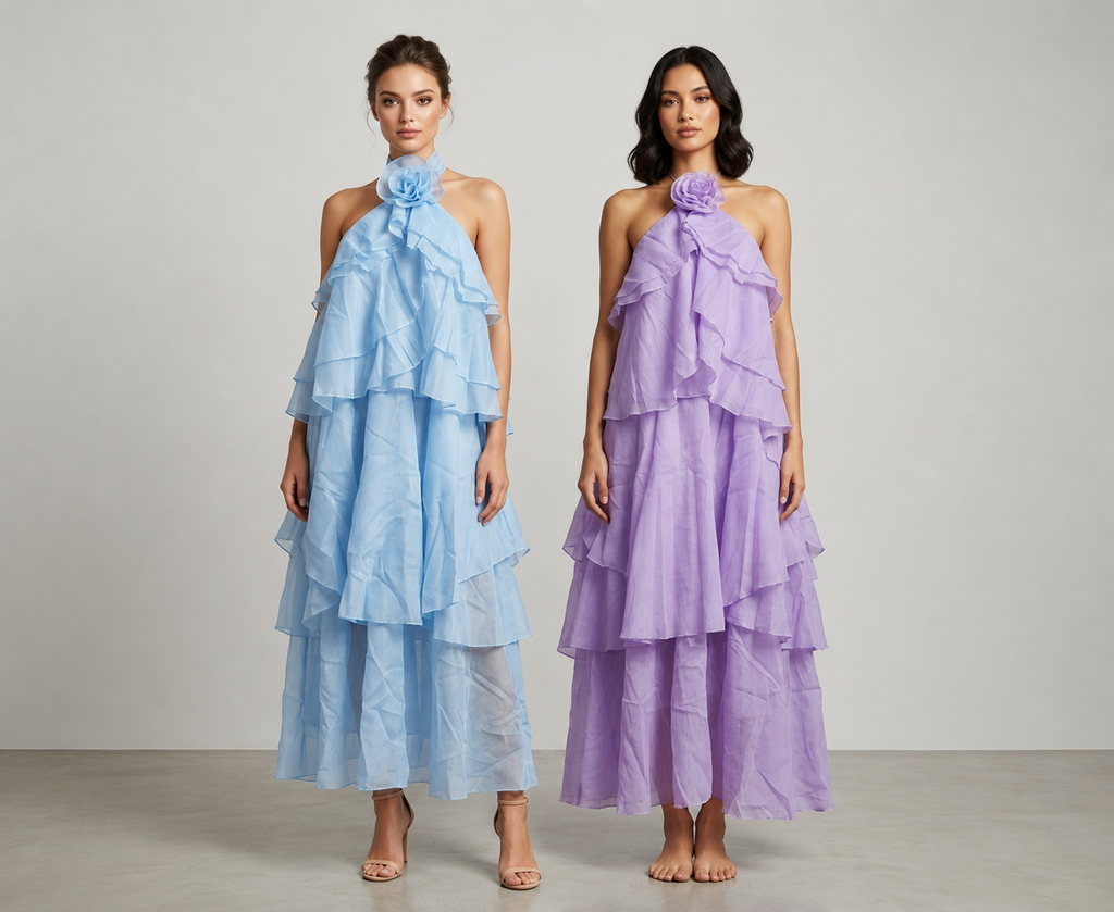 Ruffle Detailed Flowy Dress